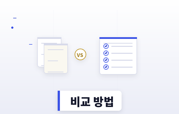 종합보험 비교 매트릭스 스코어카드 일러스트